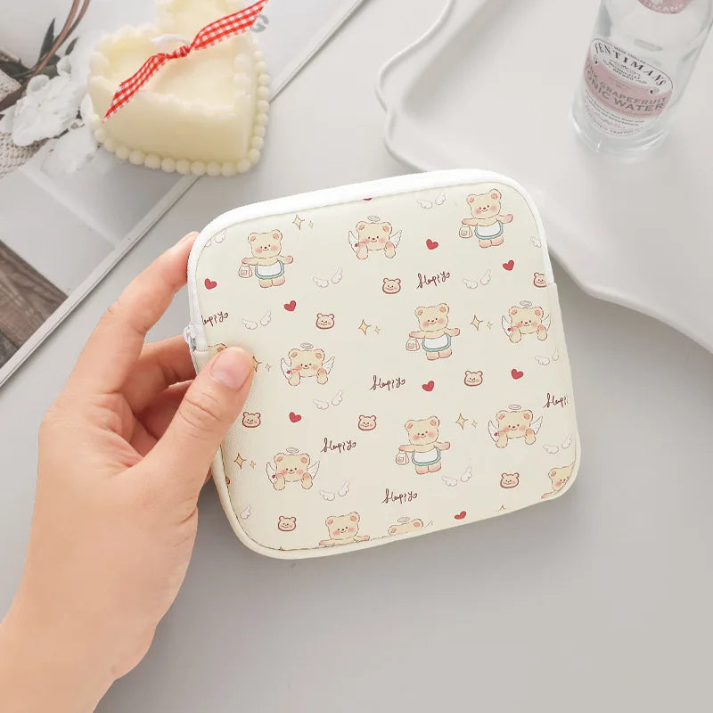 Portable Cartoon Sanitary Napkin & Sundries Storage Pouch Storage Organizer Pouch Axl