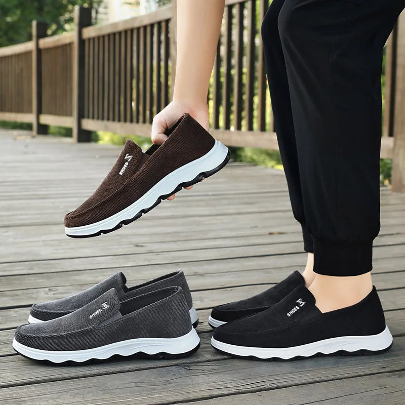 Men's Canvas Slip-On Loafers – Lightweight Casual Boat Shoes Men's Slip-On Loafers Axl
