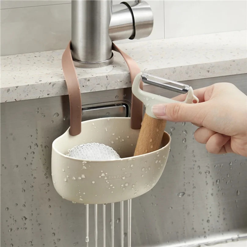 Kitchen Sink Hanging Drain Basket – Sponge & Soap Holder Sink Organizer Basket Axl