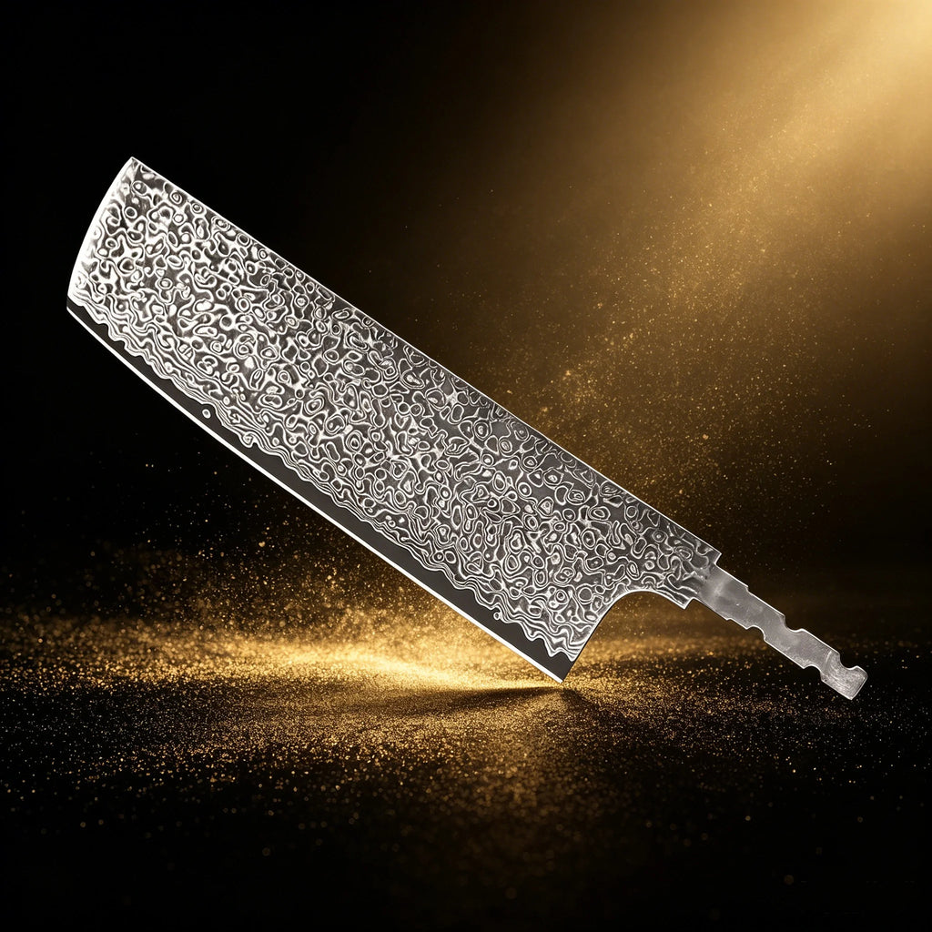 2-Pack 67-Layer Damascus Steel Chef Knife Blanks – DIY Kit Damascus Knife Blank Axl Nakiri Blade