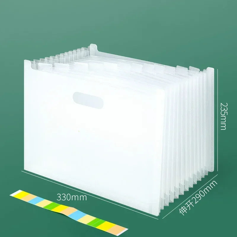 A4 Accordion File Folder – 13-Pocket Large Capacity Organizer Accordion File Folder Axl B-transparent