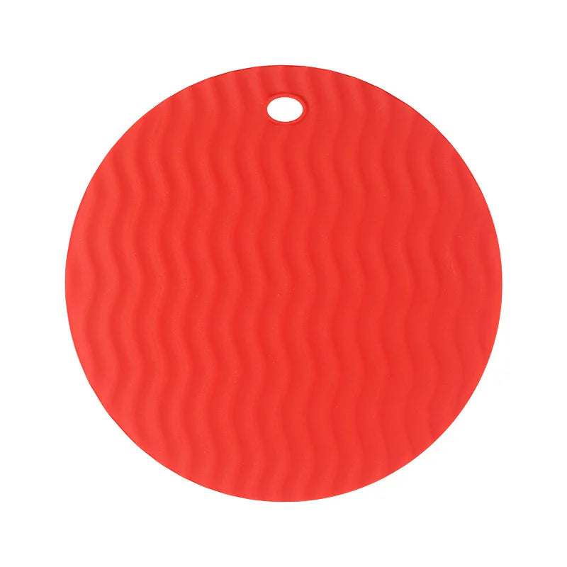 Silicone Trivet Heat Resistant Non-Slip Hot Pad Round Coaster Silicone Trivet Hot Pad Axl Red L Round