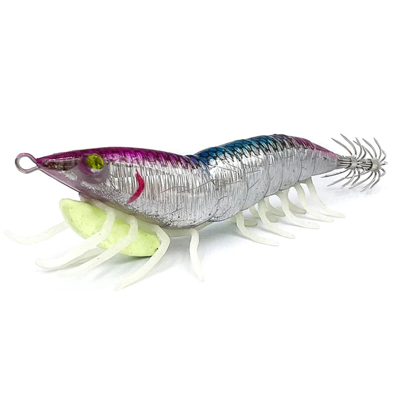 Luminous Wooden Shrimp Squid Lure – Soft Foot Fishing Bait Fishing Lure Axl 3 E