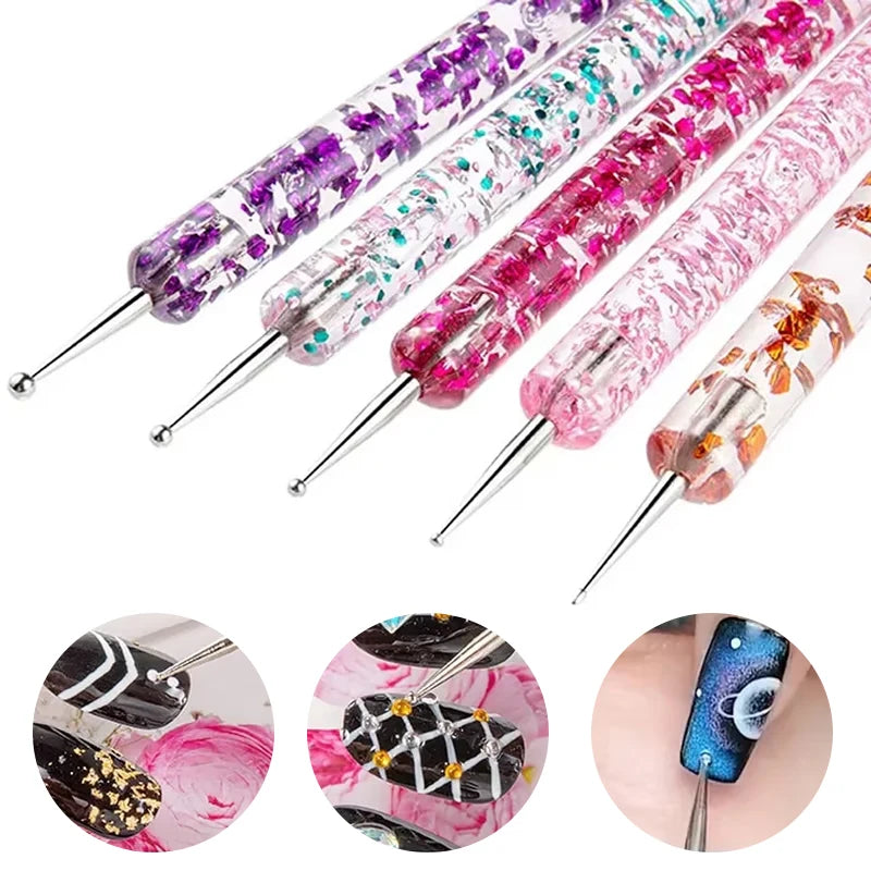 Nail Art Brush Set 8/12/20pc – Liner, Striping & Design Tools Nail Art Brushes Axl