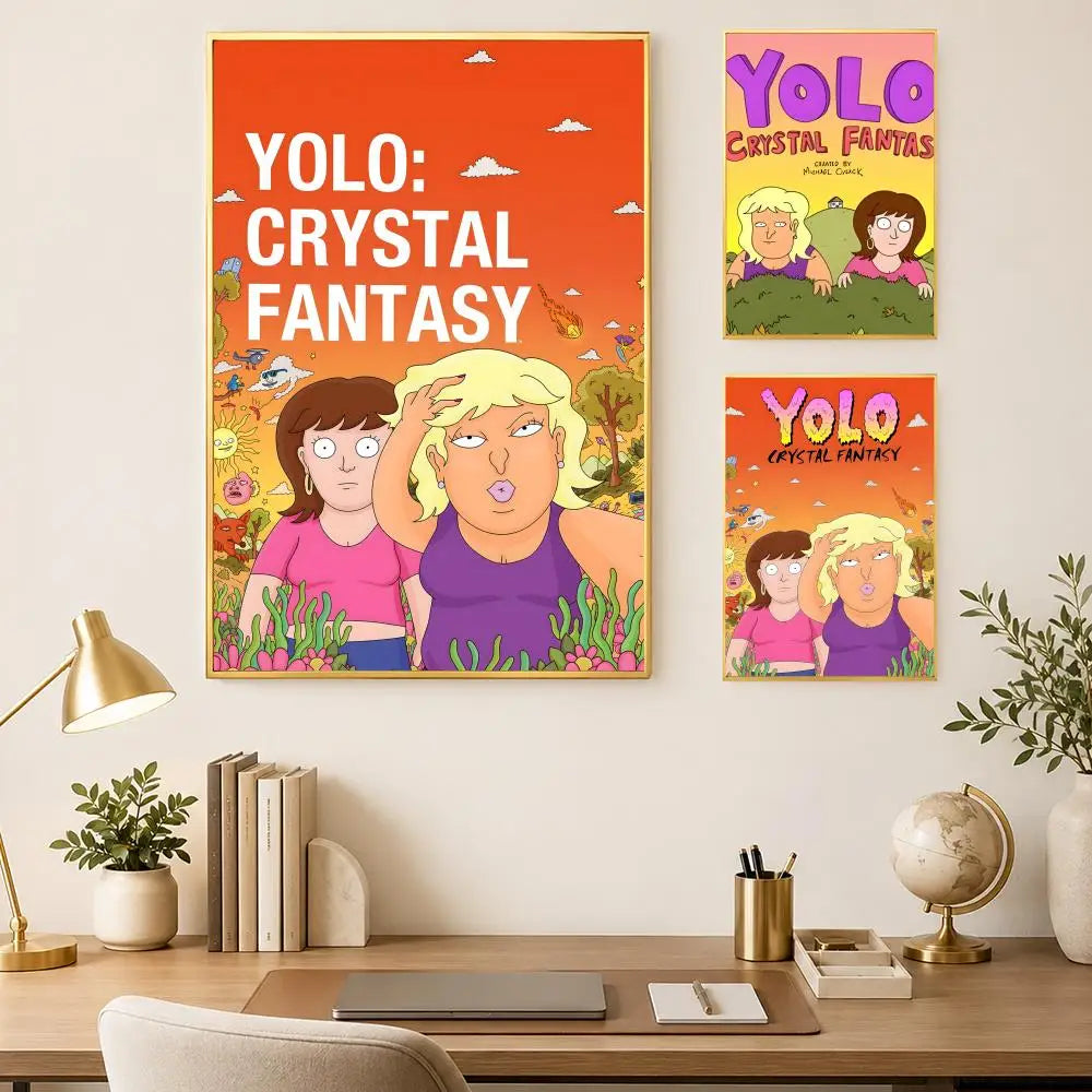Crystal Fantasy Anime Wall Poster – HD Self-Stick PVC Wall Art Wall Art Poster Axl