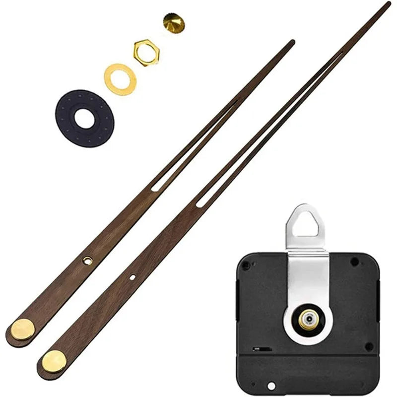 Quartz Clock DIY Kit – Silent Movement & Walnut Pointers Clock DIY Kit Axl