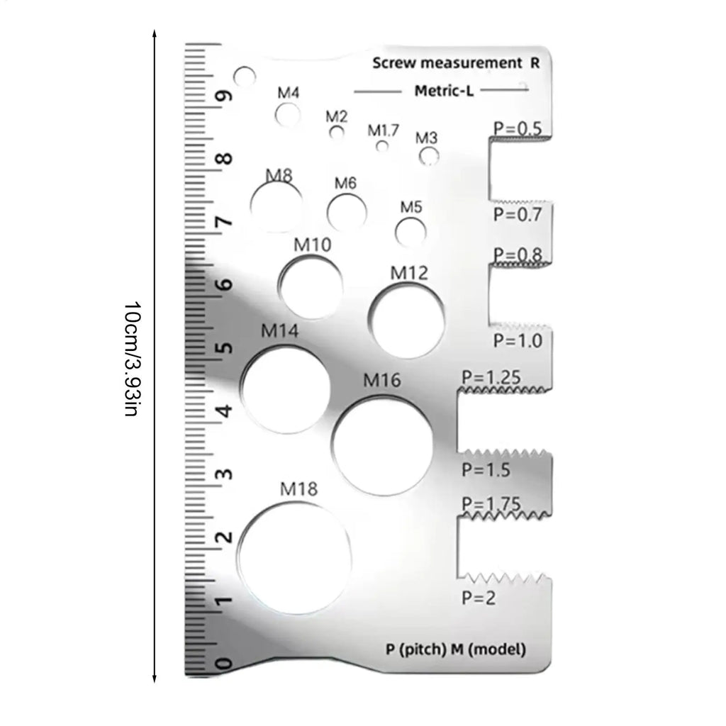 Stainless Steel Screw Thread Gauge – Easy-Read Measuring Ruler Thread Gauge Ruler Axl