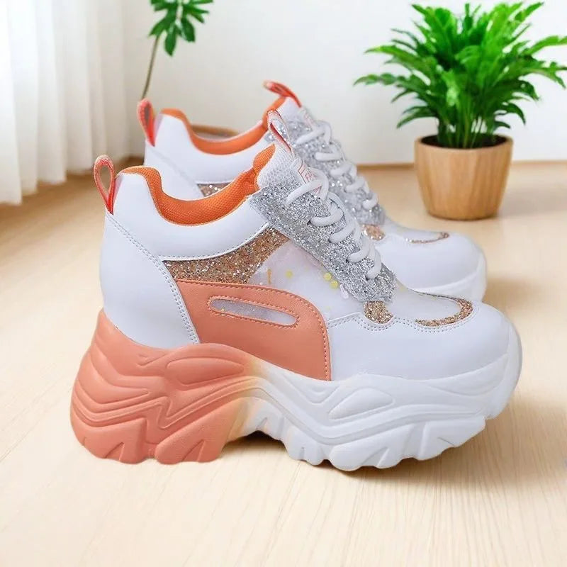 Women's Chunky Platform Sneakers – Breathable Wedge Sport Shoes Platform Sneakers Axl