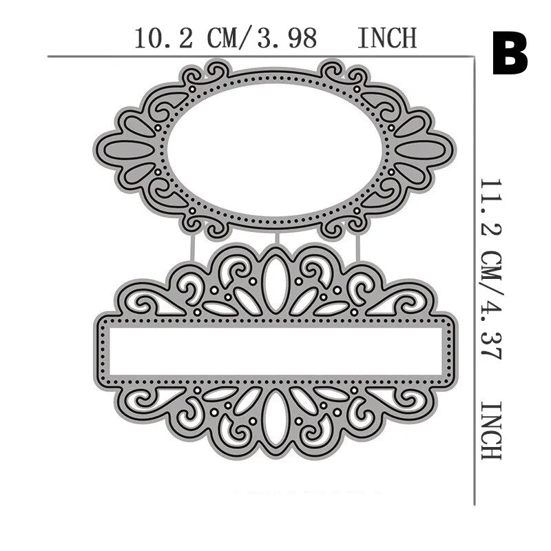 Birthday Border Metal Cutting Dies – Oval Lace Scrapbook Stencil Metal Cutting Dies Axl B