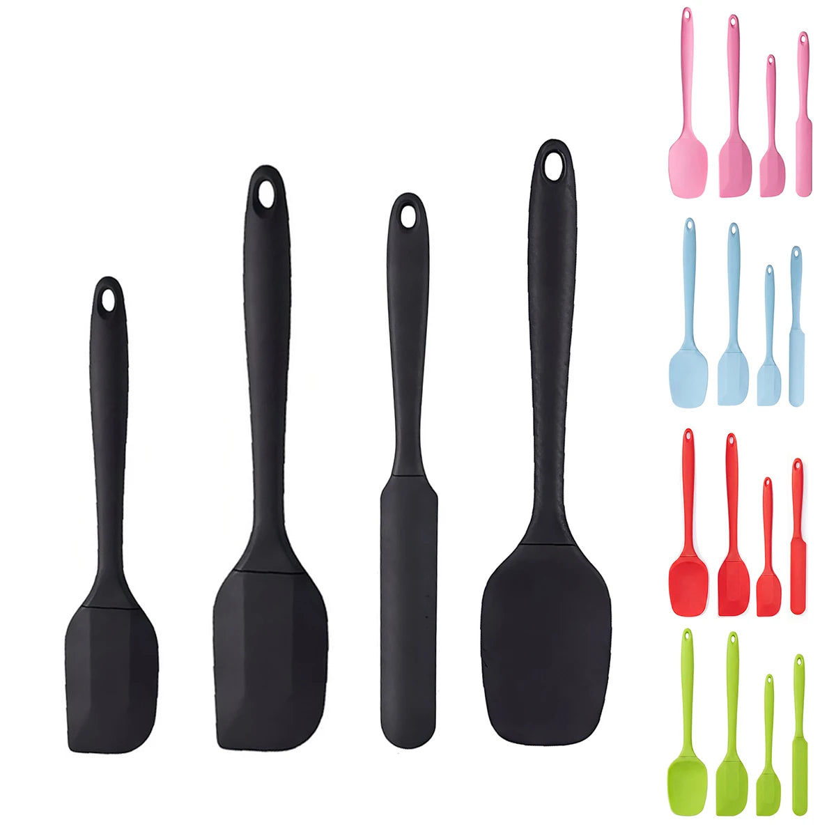 4-Pc Silicone Spatula Set – High Heat Nonslip Kitchen Scrapers Silicone Spatula Set Axl