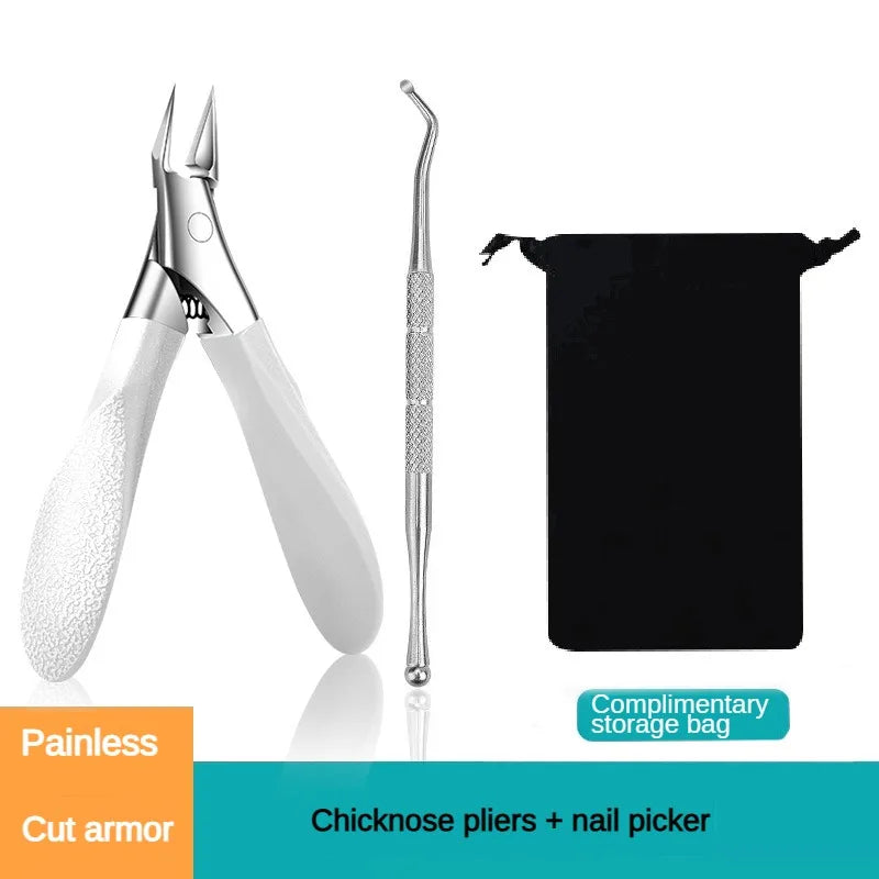 Professional Precision Toenail Clippers – Thick & Hard Nails Toenail Clippers Axl White3pcs