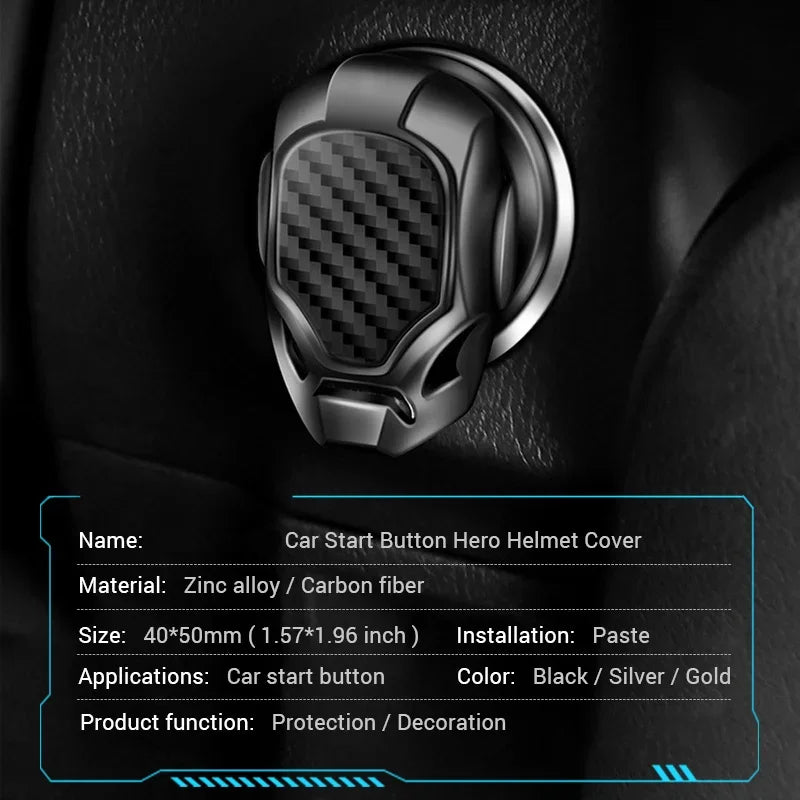 3D Metal Car Start Stop Ignition Button Cover Sticker Car Interior Accessory Axl