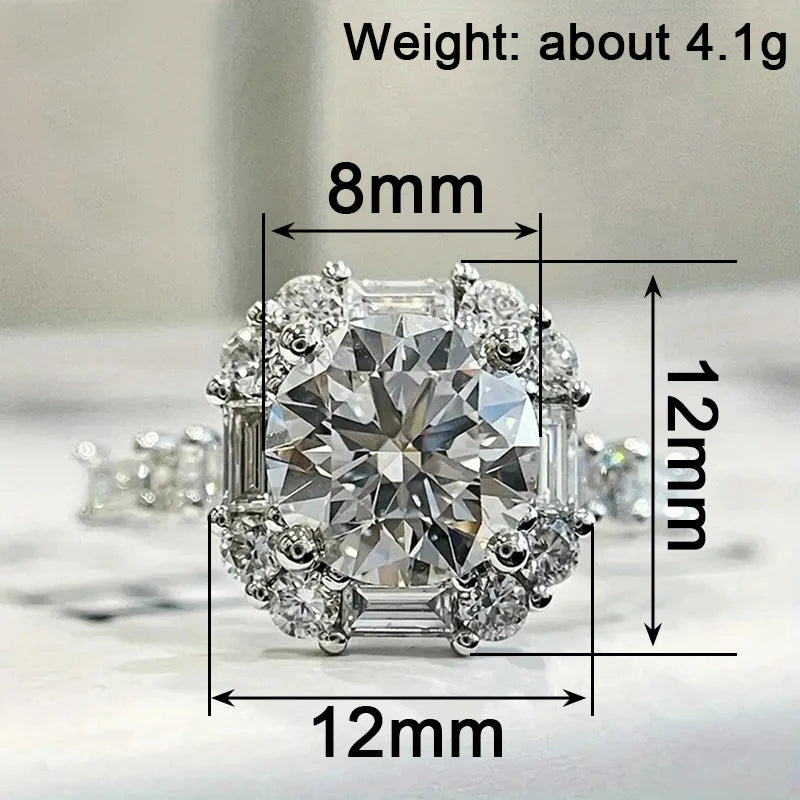 Huitan Women's CZ Statement Ring – Cubic Zirconia Prong Set Fashion Statement Ring Axl