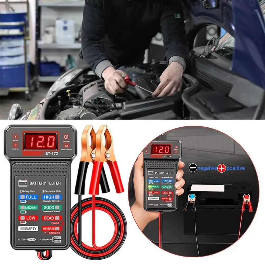 12V Car Battery Tester & Alternator Analyzer – LED Digital Battery Tester Axl