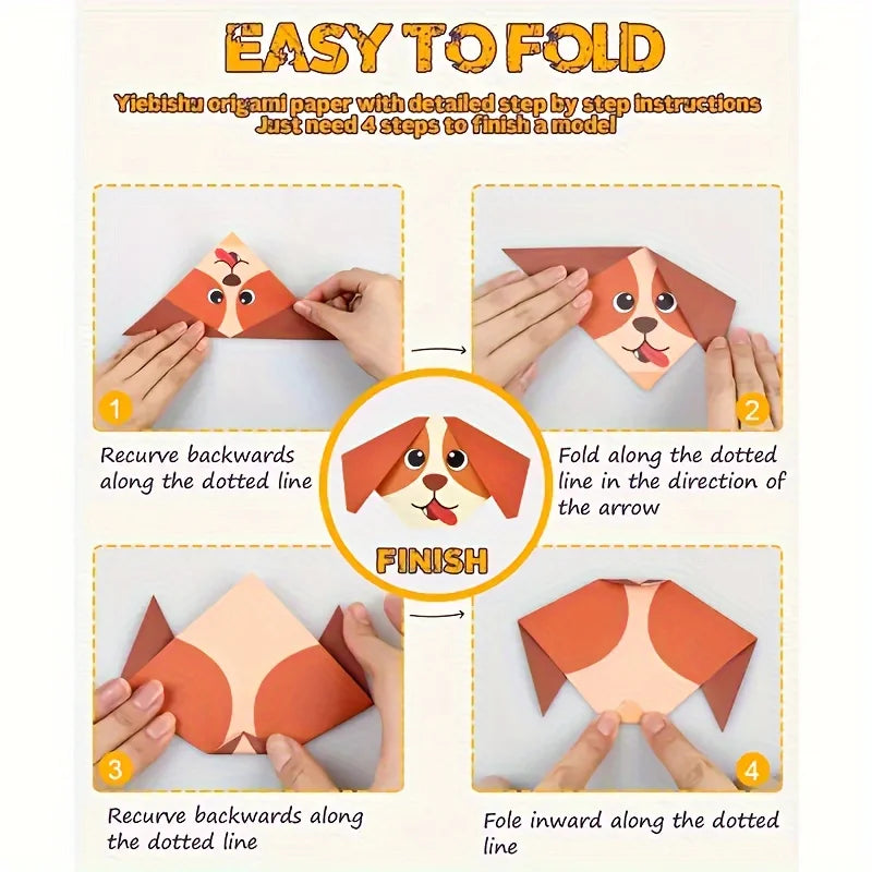 Origami Fun Kit – Guiding Book & 54 Sheets Beginner Craft Origami Craft Kit Axl