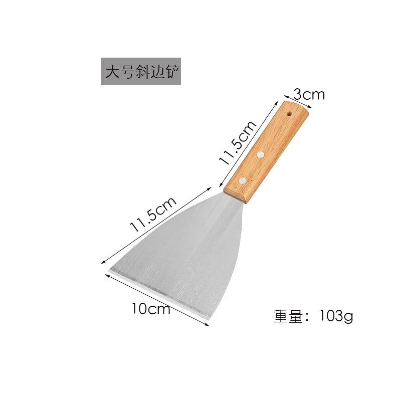 Wooden Handle Stainless Steel Spatula – BBQ Turner & Shovel Kitchen Spatula Turner Axl M2917