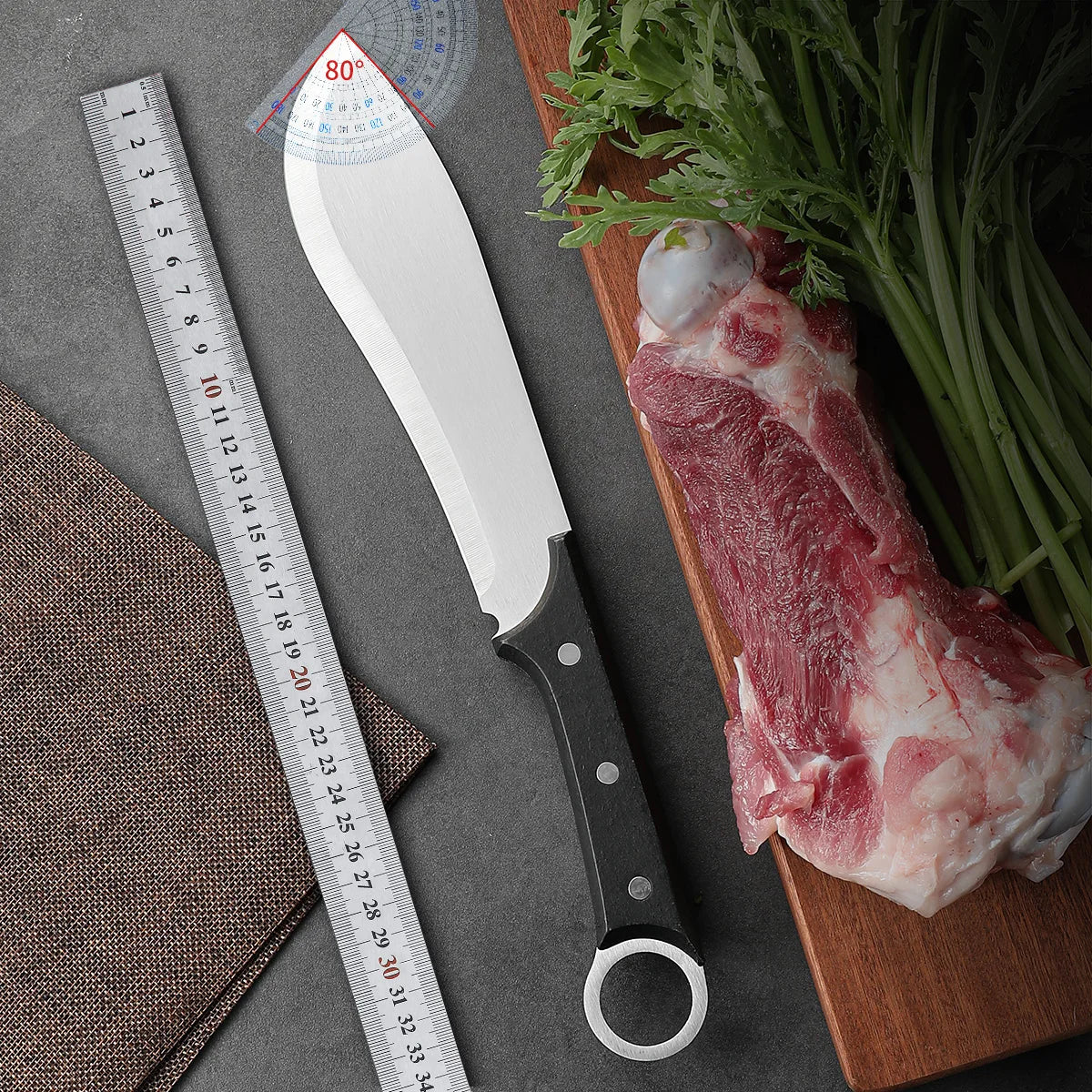 SHENJIU Stainless Steel Butcher Knife – Meat & Bone Cutter Butcher Knife Axl
