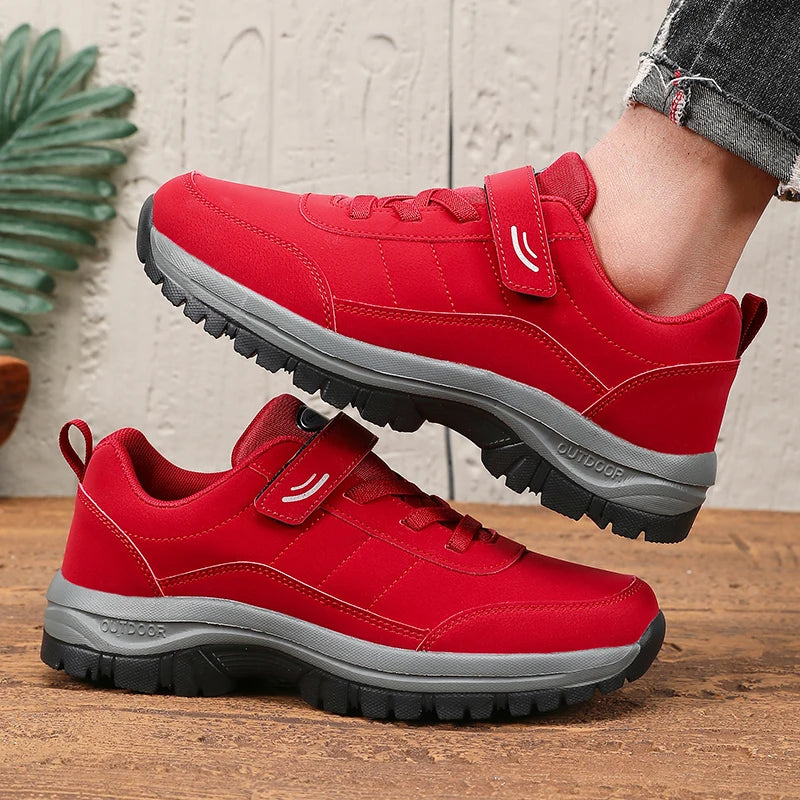 ZULIWAGN Slip-On Wedge Flat Shoes | Men's Mesh Walking Shoes Slip-On Flat Shoes Axl Red 41
