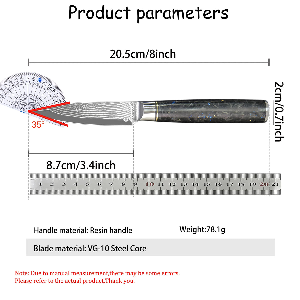 67-Layer Damascus Steel Paring Knife – Fruit & Kitchen Knife Damascus Paring Knife Axl
