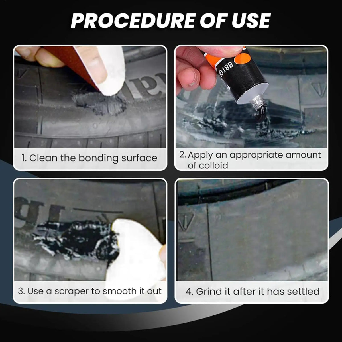 Tire Repair Glue 50ml – Waterproof Flexible Rubber Adhesive Tire Repair Adhesive Axl