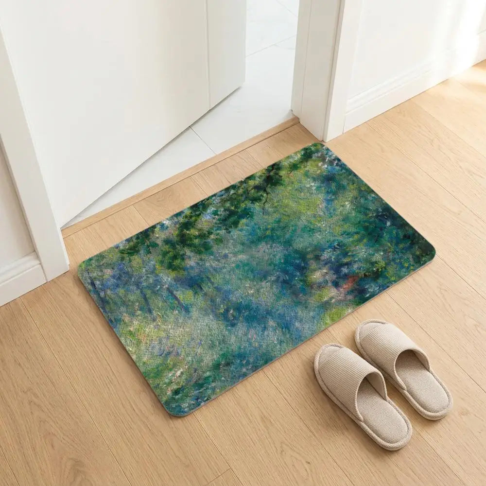 Diatomite Bath Mat Quick-Dry Non-Slip | Renoir Art Design Diatomite Bath Mat Axl White6 30x45cm