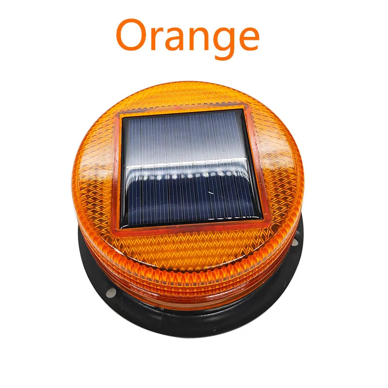 Solar LED Flashing Warning Light – Magnetic Car & Marine Signal Solar Warning Light Axl Orange