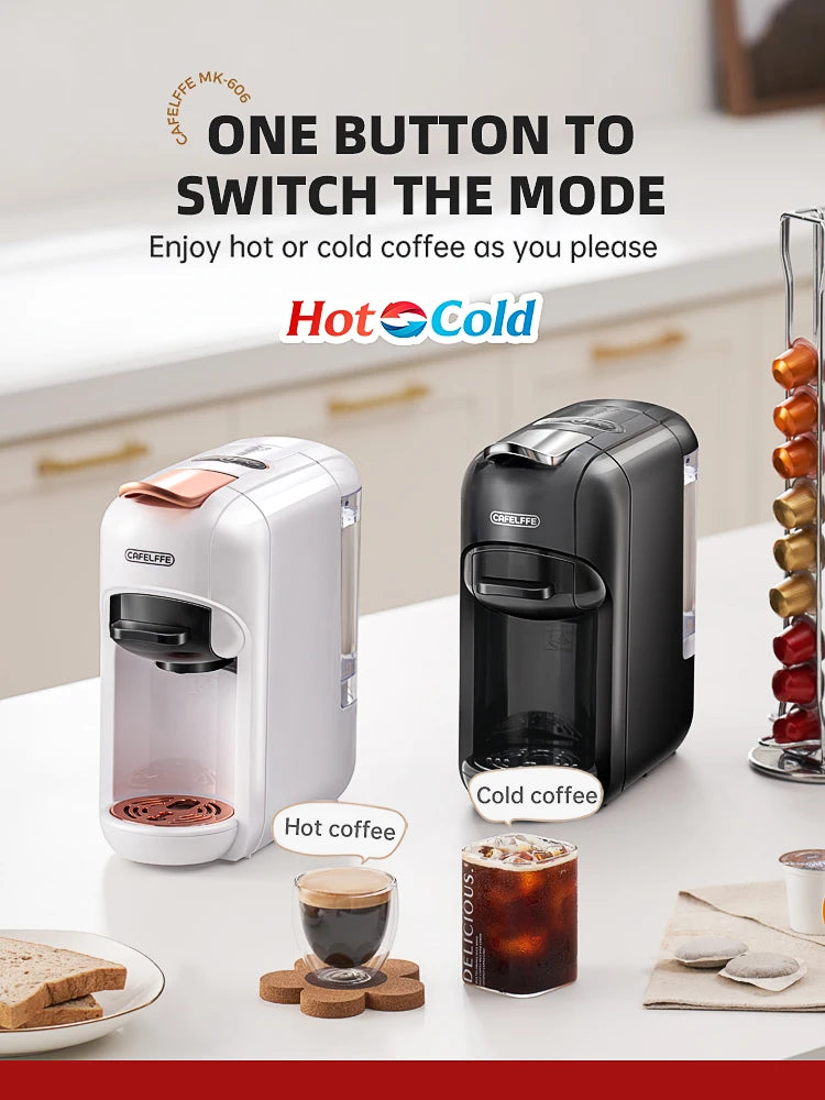 Cafelffe 5-in-1 Capsule Coffee Machine 19 Bar Hot & Cold Capsule Coffee Machine Axl