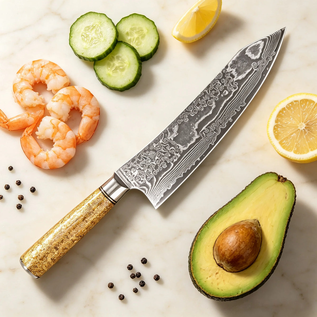 67-Layer Damascus Steel Kiritsuke Chef Knife – 8" Kitchen Blade Damascus Chef Knife Axl