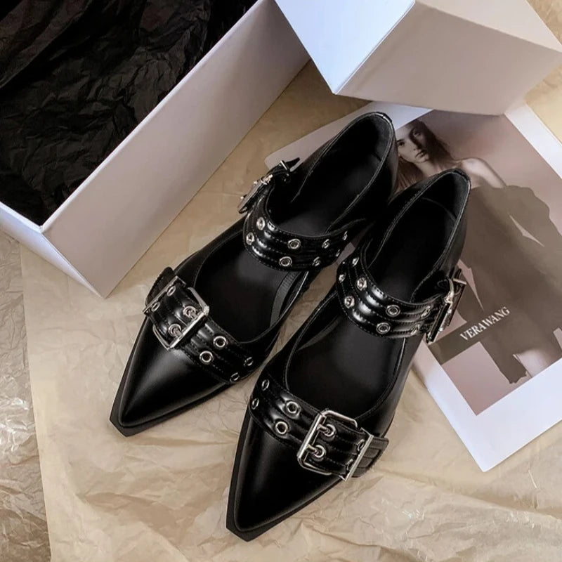 Women's Flat Slingback Sandals – Pointed Toe Buckle Fashion Women's Flat Sandals Axl