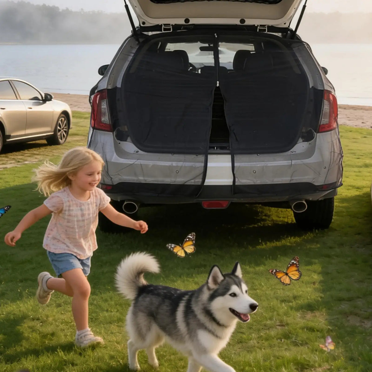Magnetic Truck Tailgate Mesh Screen 58x57" | UV Bug Shield Tailgate Mesh Screen Axl