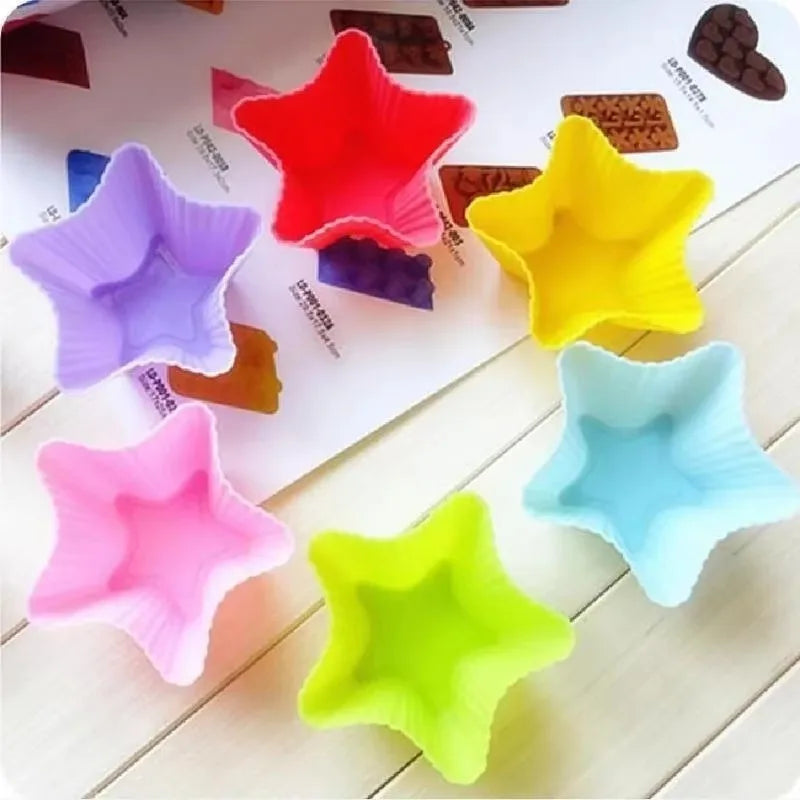 6-Piece Silicone Cupcake Molds – Reusable Nonstick Baking Liners Silicone Baking Molds Axl