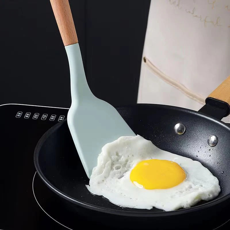 Silicone Spatula Set – Wide Pizza Shovel & Kitchen Scraper Silicone Cooking Utensils Axl