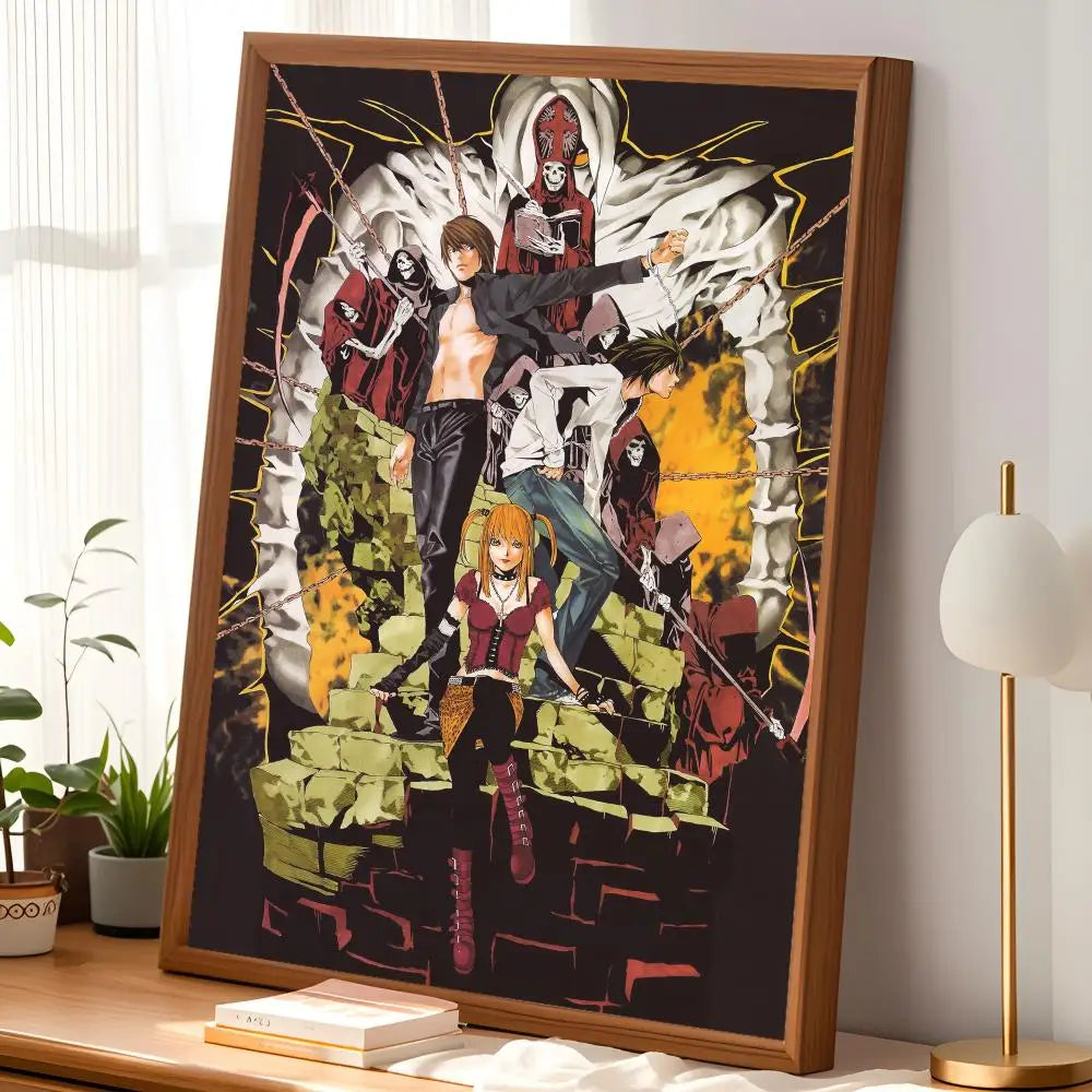 Death Note Anime Poster – Self-Stick HD PVC Waterproof Wall Art Anime Wall Poster Axl