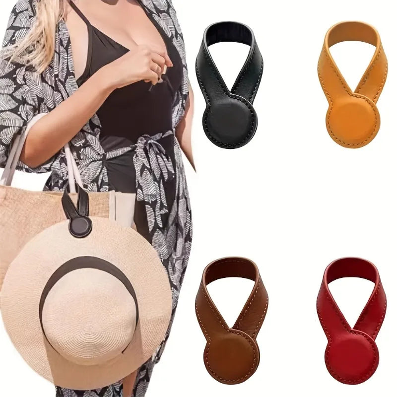 PU Leather Hat Clip – Portable Travel Cap Holder Anti-Loss Hat Clip Accessory Axl