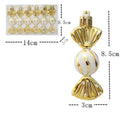6-Pack Christmas Candy Baubles – Electroplated Tree Ornaments Christmas Ornaments Axl gold