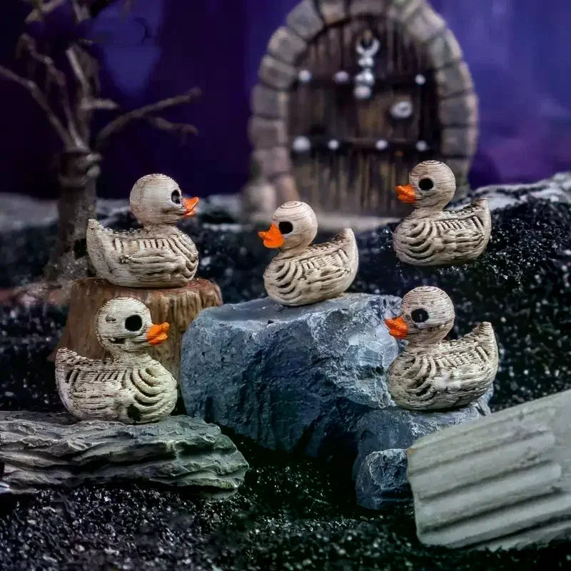 20 Pcs Skull Duck Resin Figurines | Gothic Halloween Decor Resin Figurine Set Axl Default Title