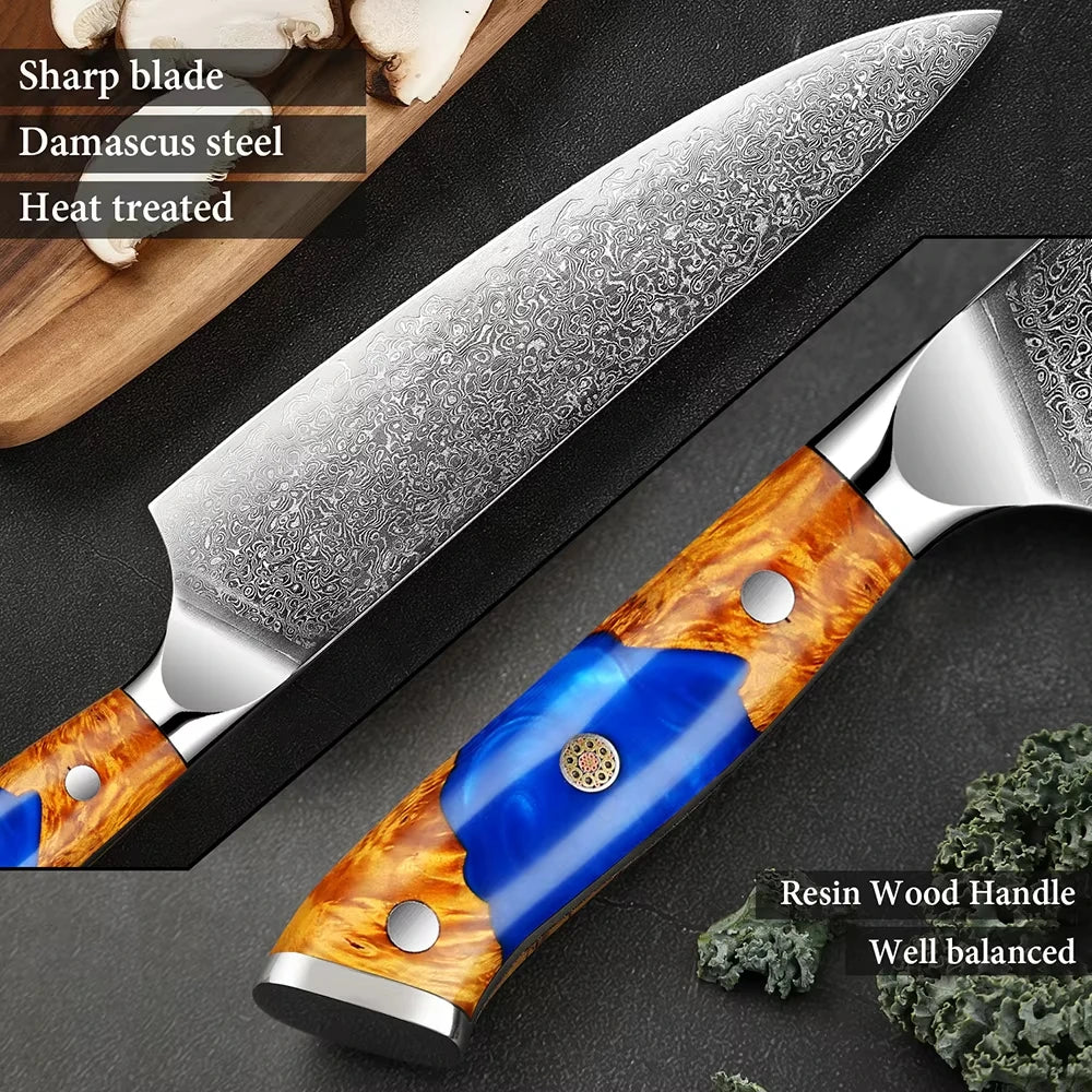 XITUO Damascus Steel Knife Set | Japanese VG10 1–8 PCS Damascus Kitchen Knife Set Axl