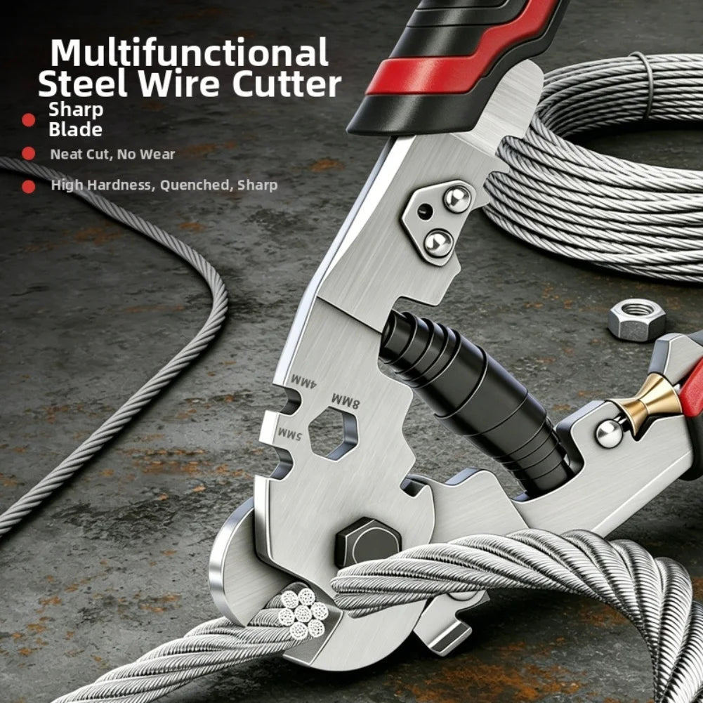 Heavy-Duty Wire Rope Pliers – 4-in-1 Ergonomic Wire Cutter Tool Wire Rope Pliers Axl