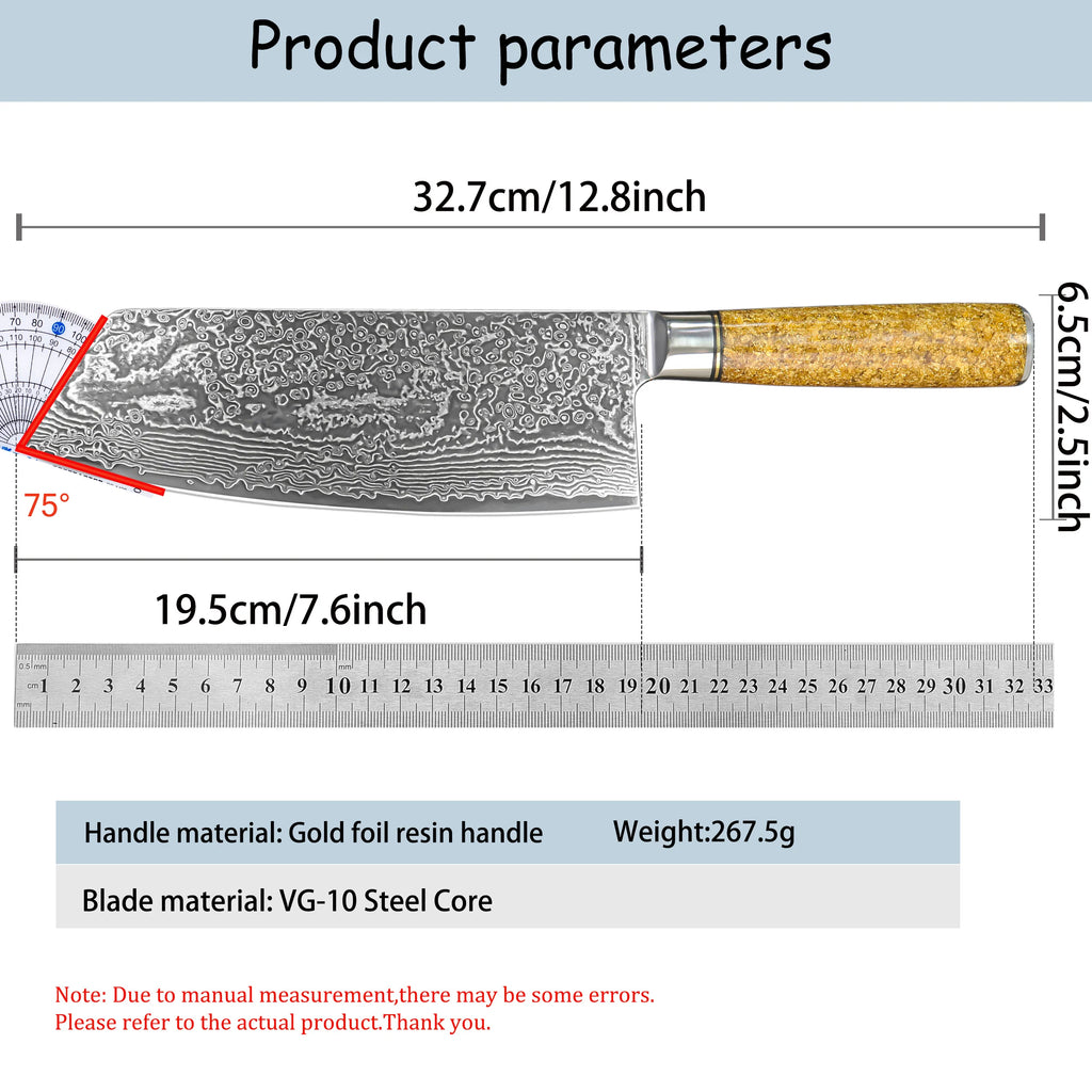 67-Layer Damascus Steel Cleaver | Professional Chef Knife Damascus Steel Cleaver Axl