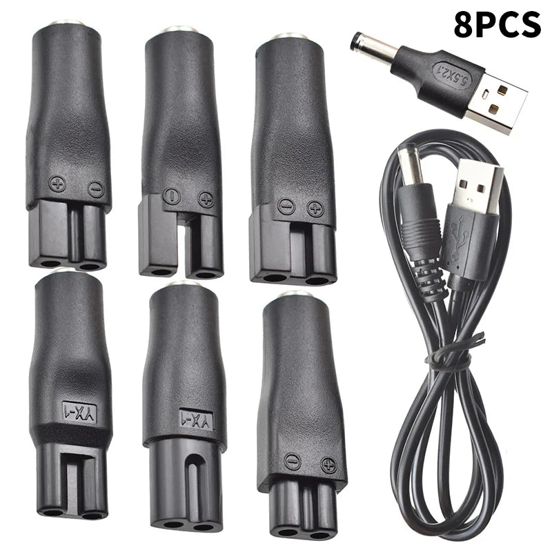 5V USB Replacement Charger Cable for Shaver & Hair Clipper USB Charger Cable Axl 8Pcs