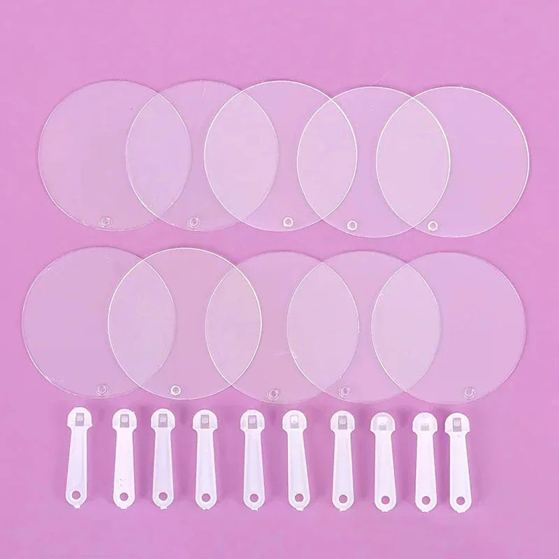 50 Mini Blank Transparent Fans – DIY Art & Party Favours DIY Craft Fans Axl