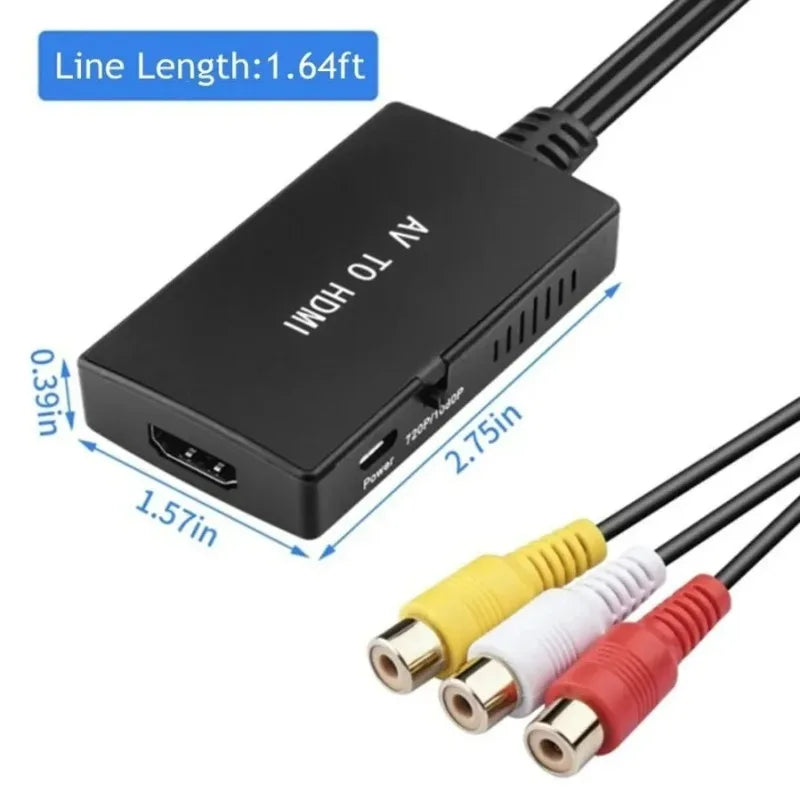 RCA to HDMI Converter – PS2 PS3 DVD 1080P 720P NTSC PAL AV to HDMI Converter Axl