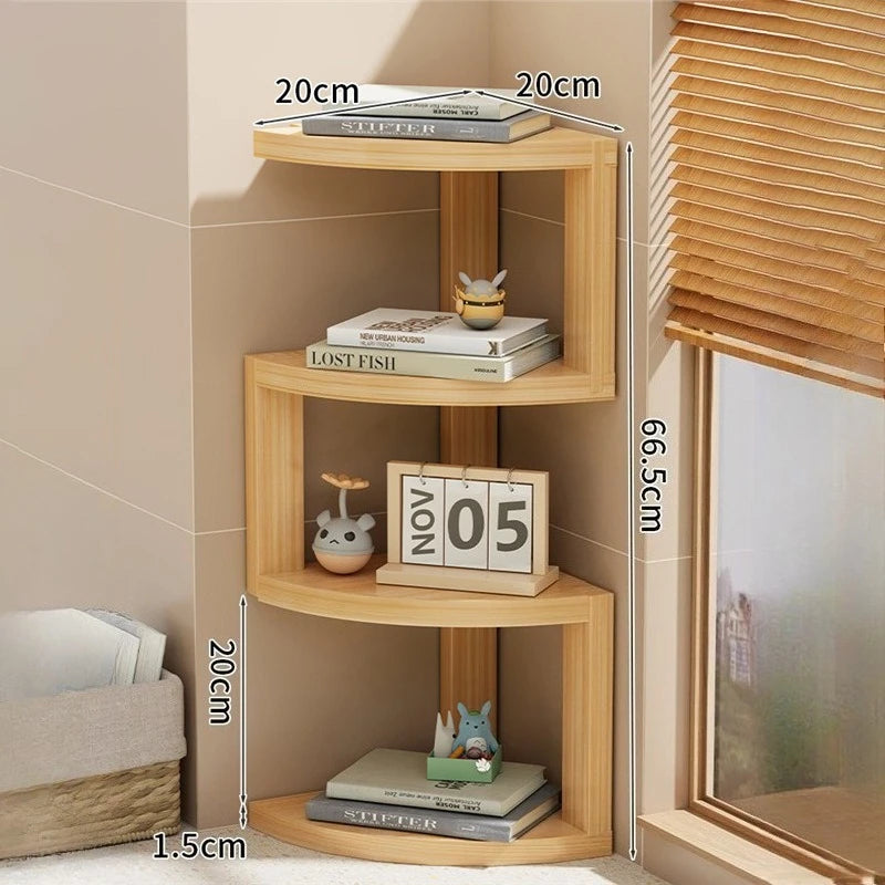 Wooden Corner Shelf Organizer – 2-3 Tier Display Storage Rack Corner Shelf Rack Axl 3 Floor-Medium
