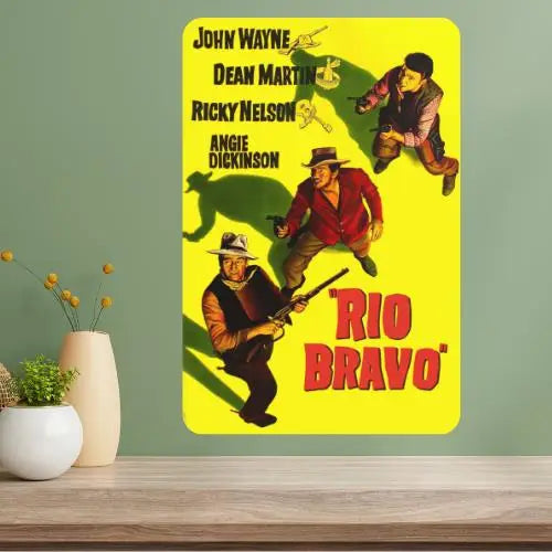 Rio Bravo Classic Movie Metal Poster Sign | Retro Wall Art Metal Wall Sign Axl aluminum sign aluminum 20x30cm