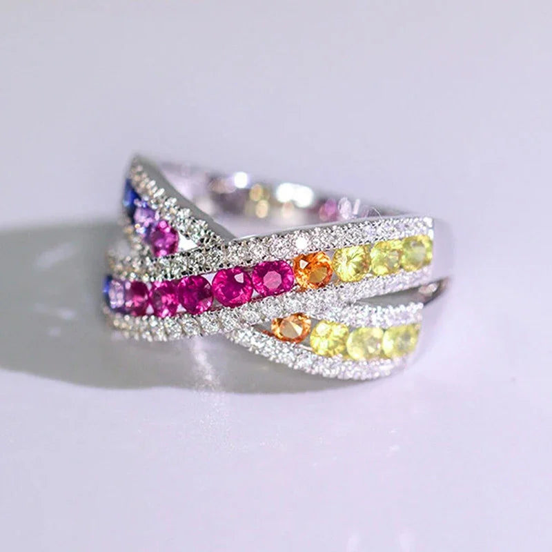 Huitan Cross Ring for Women – Brass & Cubic Zirconia | Sizes 5–14 Fashion Ring Axl