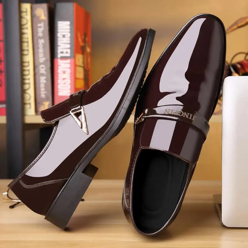 Men's Patent Leather Oxford Loafers | Slip-On Dress Shoes Oxford Loafers Axl