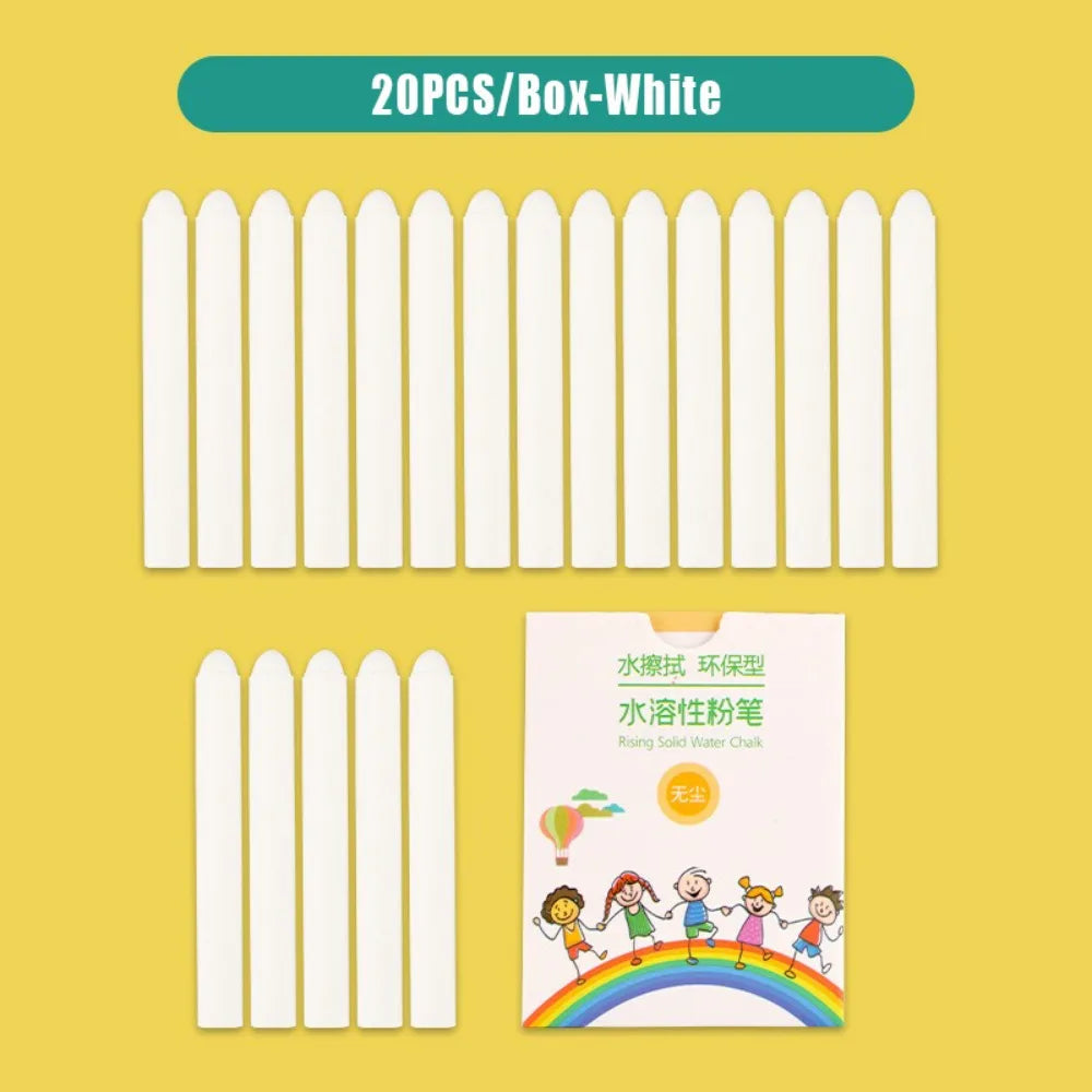 Dustless Colored Chalk Set – Erasable Water-Soluble Blackboard Dustless Chalk Set Axl 20PCS-Box-White