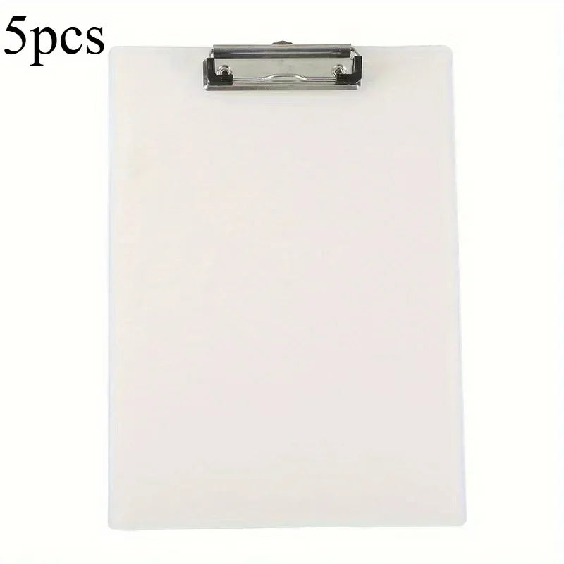 5-Pack A5 Clipboard Folder Writing Pad Holders | Kids & Office Clipboard Folder Set Axl White-5PCS