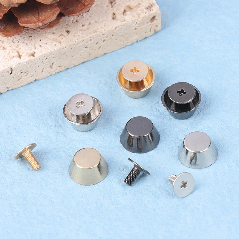 10-Set Metal Bag Bottom Rivets – DIY Leather Stud Feet Leather Craft Rivets Axl