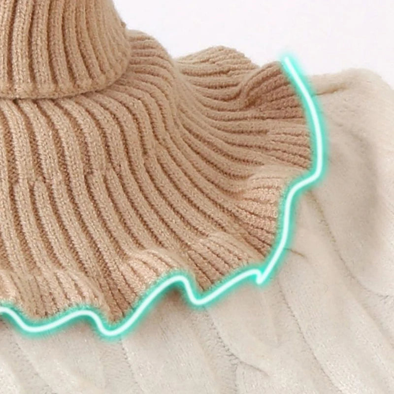 Knitted Detachable Fake Collar – Warm Turtleneck Neck Scarf Detachable Fake Collar Axl